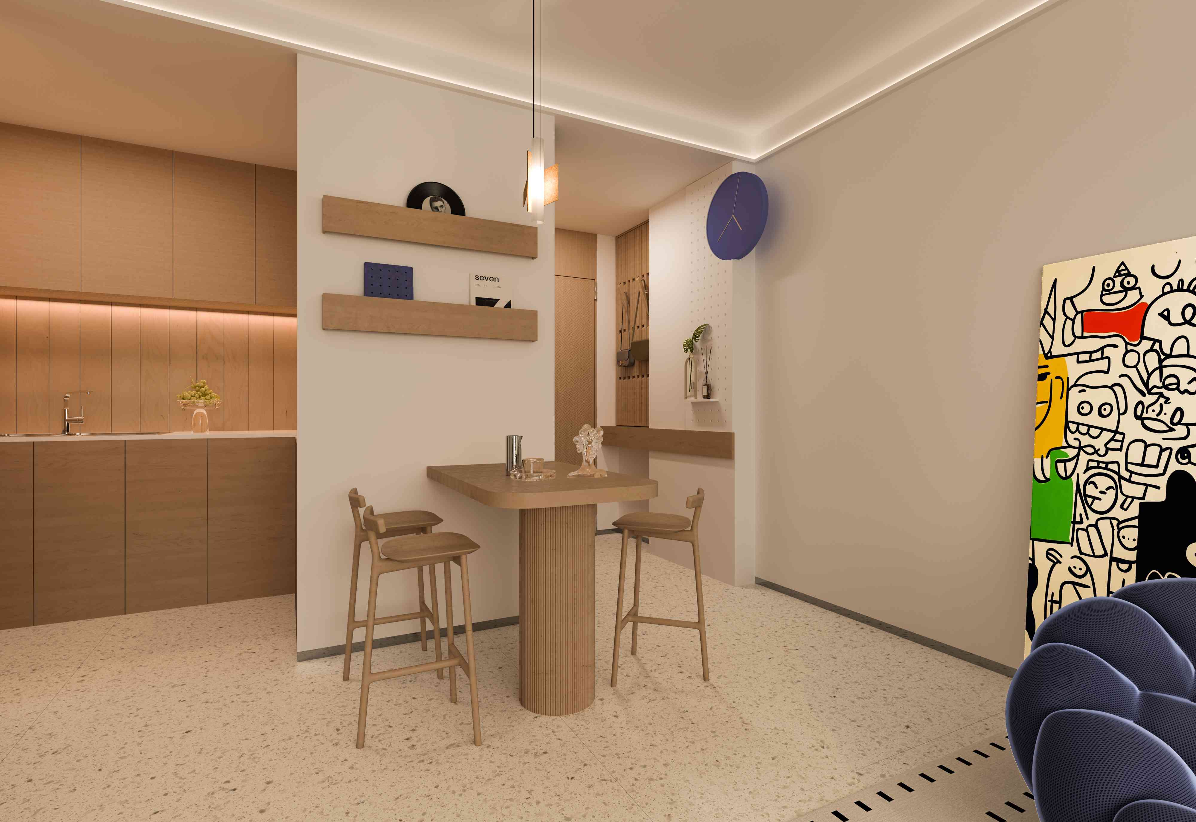 One Bedroom Living Room 1