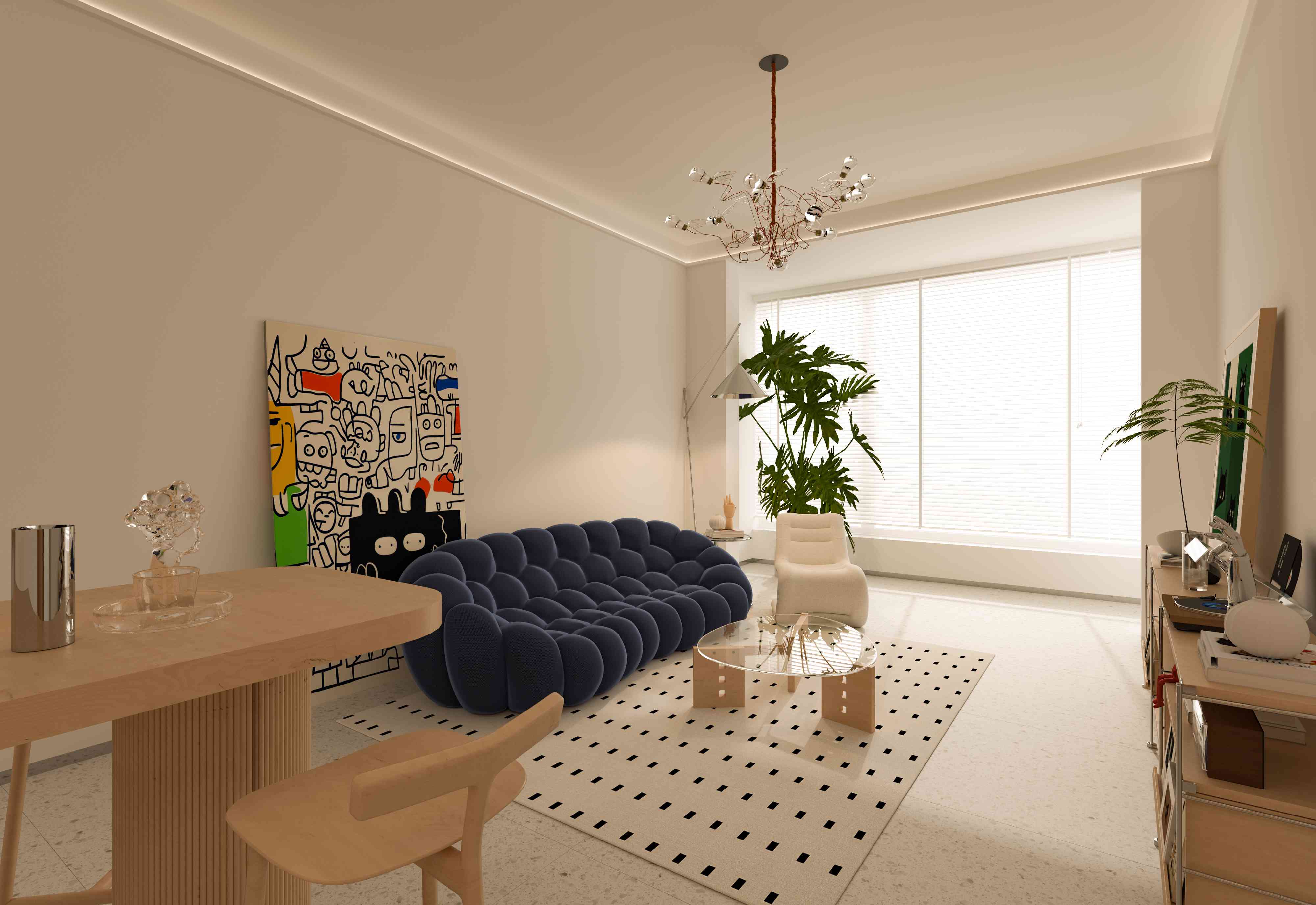 One Bedroom Living Room 6